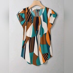 Multicolor Geometric Women's Blouse